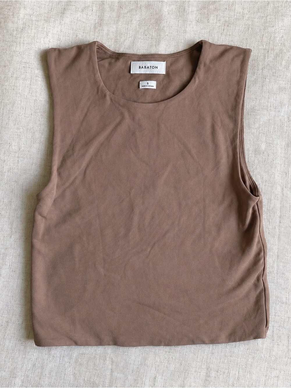 Aritzia contour babatob Women's Sleeveless Crewneck Tank Top - Brown